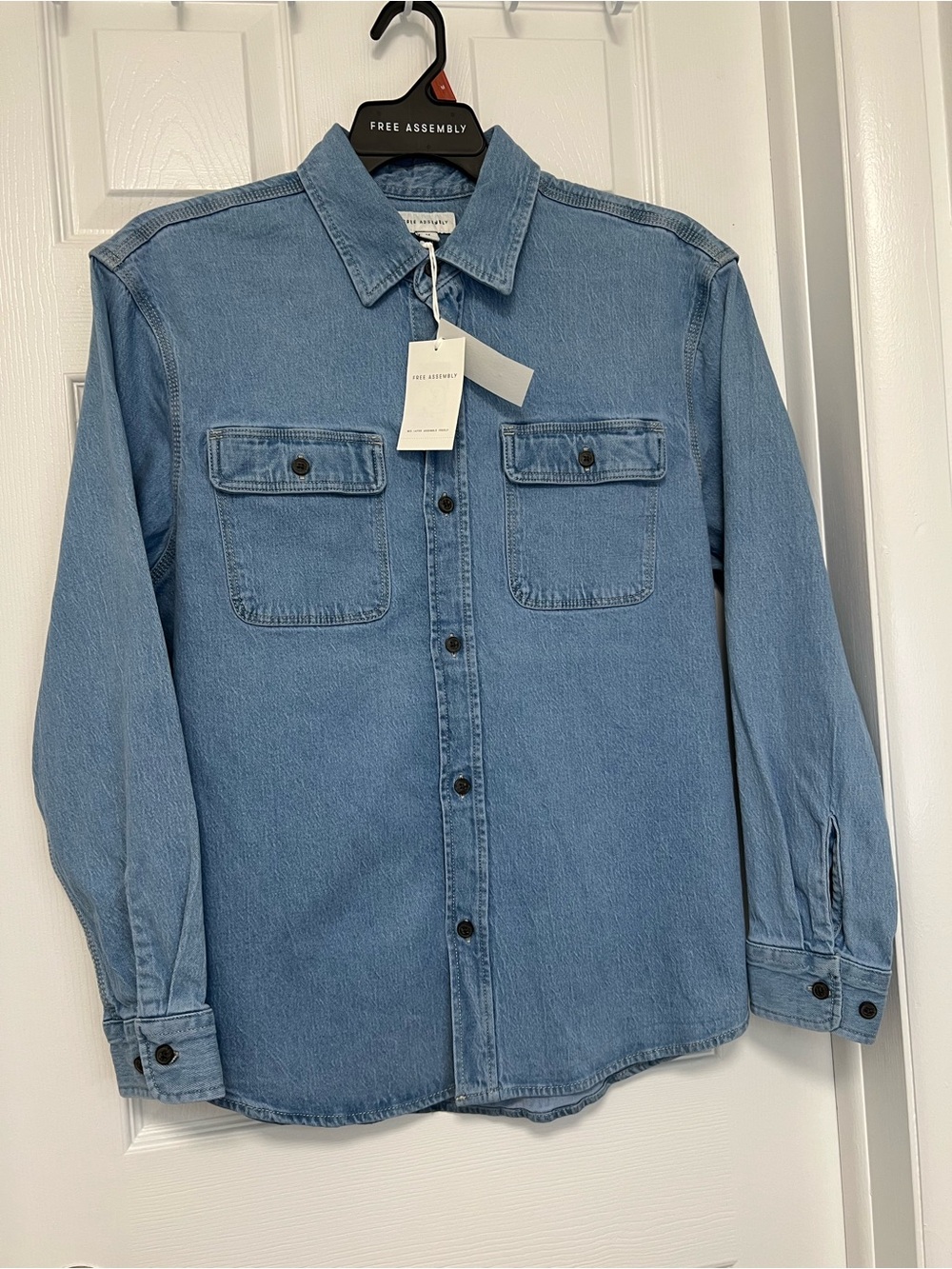 Free Assembly Light Wash Denim Shacket